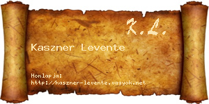 Kaszner Levente névjegykártya
